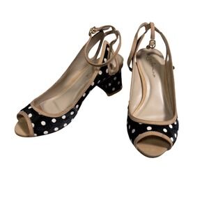 Guilhermina Polka Dot Calf Hair Heels – Size 6
